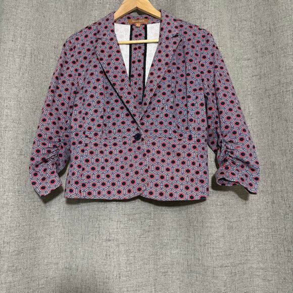 Ellen Tracy Jackets & Blazers - Ellen Tracy Jacket Women Medium Cotton Box Jacket Pink Blue Career Office